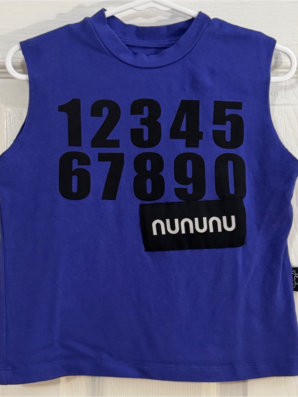 Nununu Baby Boy Royal Blue Sleeveless Tank with Black Number Graphic